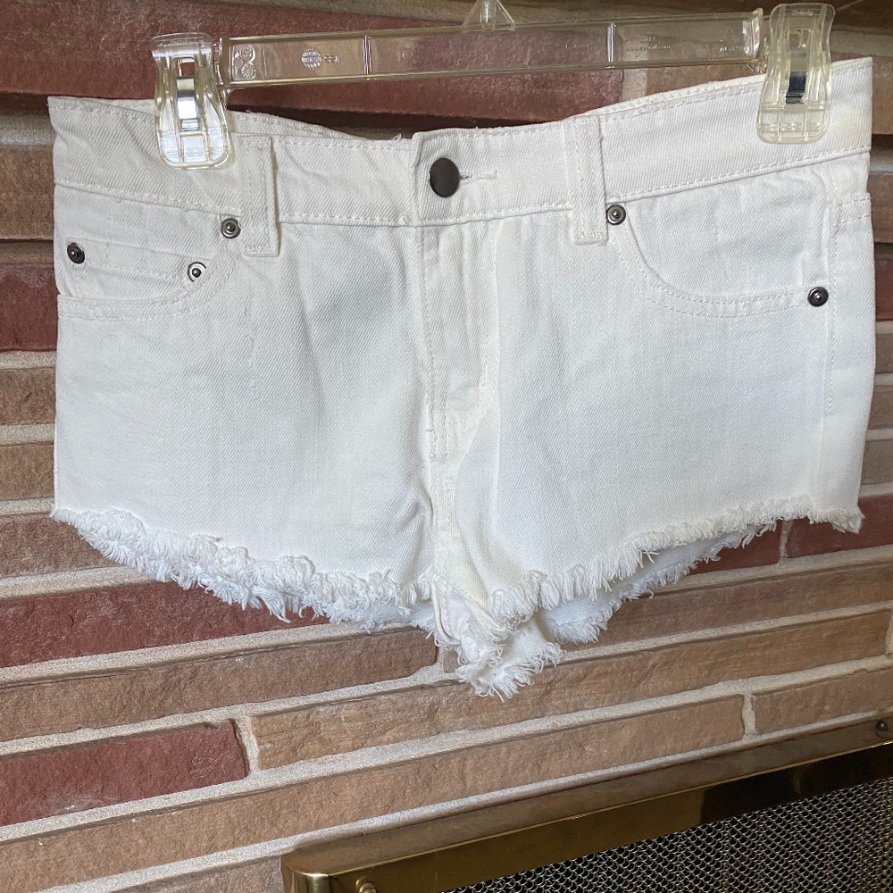 White Cut Off Shorts Size 25